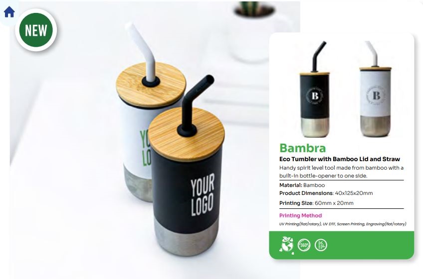 Bambra - 11605 ( Eco tumler with bamboo lid and straw )