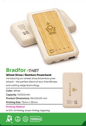 Bradfor - 11487 ( Wheat straw - Bamboo powerbank )